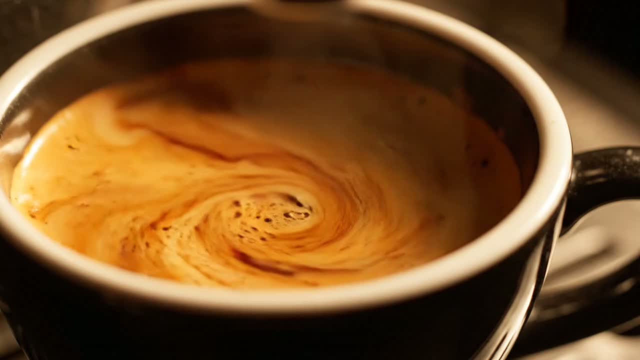 Crema de espresso girando